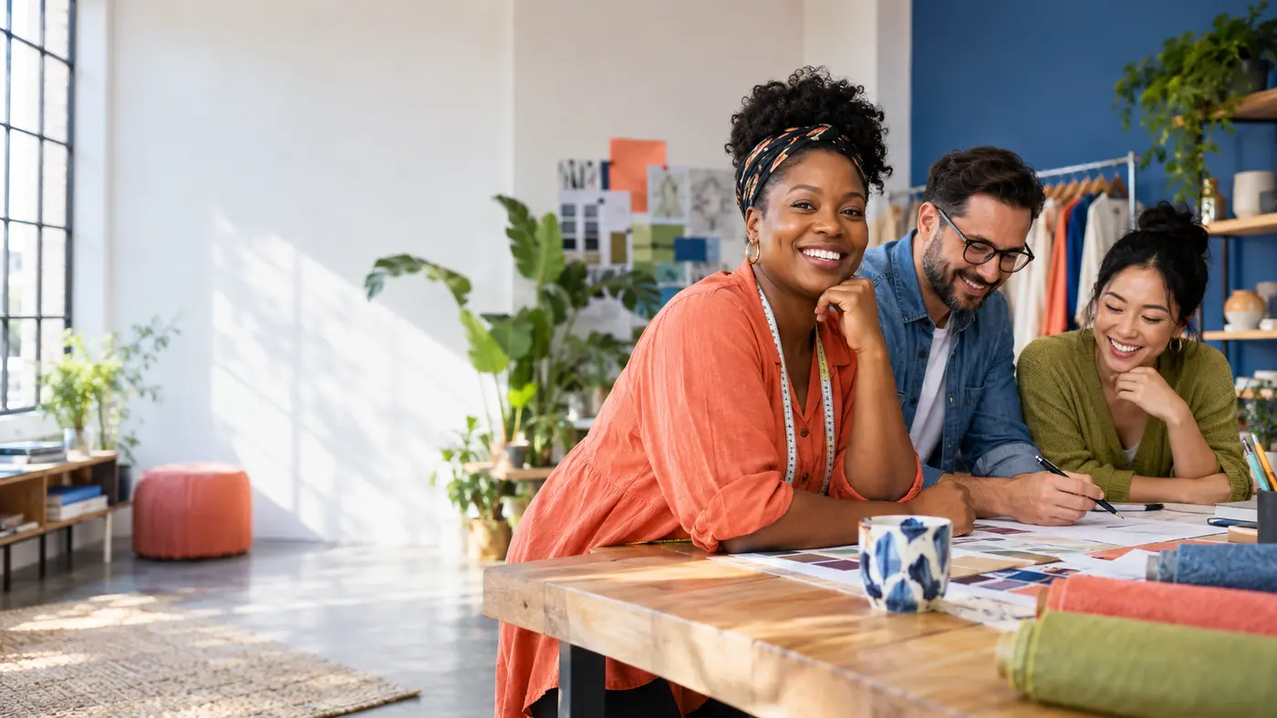 Small-business team in a creative studio